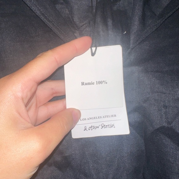 & Other Stories Oversized Voluminous Sleeve Blouse in Black NWT - Picture 3 of 10